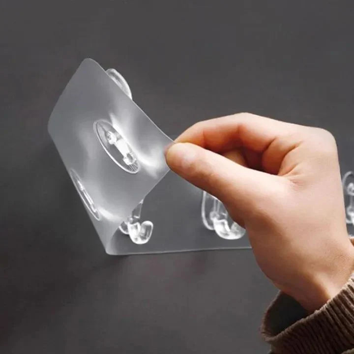 ✅ Self-Adhesive Wall Hook Strip – 6 Hooks
