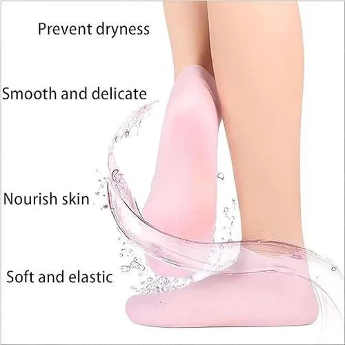 🌟 Pack of 2 Pairs (4 Socks) Silicone Moisturizing Socks for Foot Care 🦶